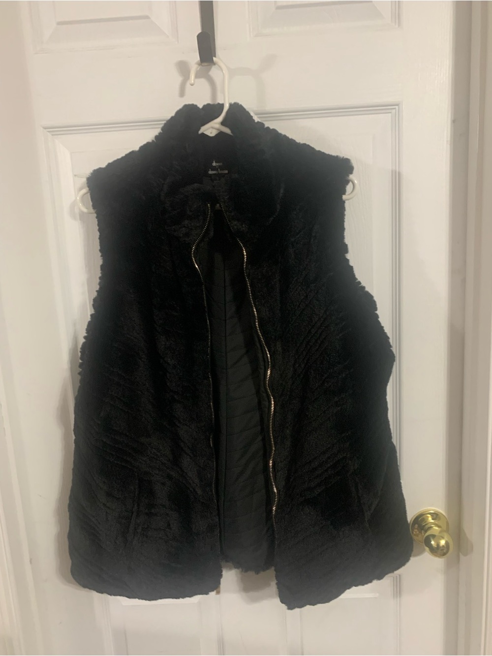 Dennis Basso Women's Black Faux Fur Vest - Classic Cozy Layer
